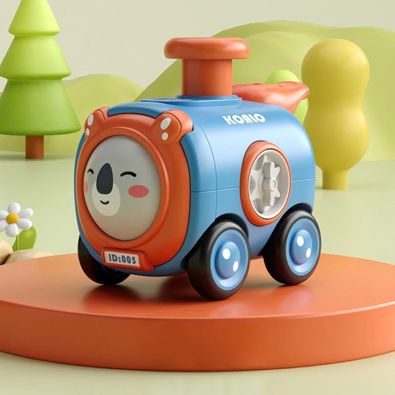 TrackMates – Speelgoedtrein met dierenthema, gezichtsveranderende functie en fluit-uitbreiding