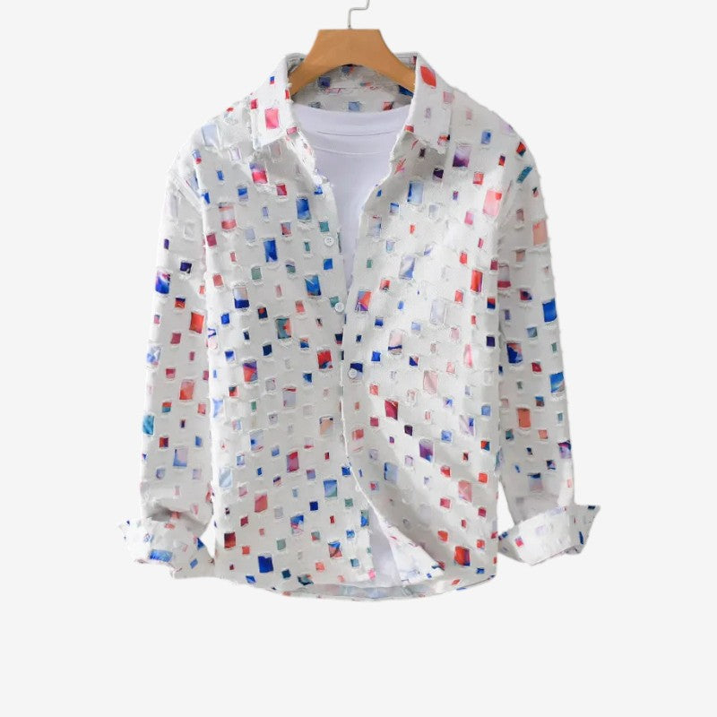 Mark – Overhemd met Lange Mouwen Knoopsluiting en Omgeslagen Kraag