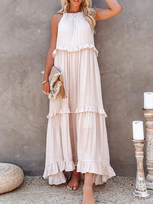 Cindy - Casual Mouwloze Maxi Dress met Schouderriem