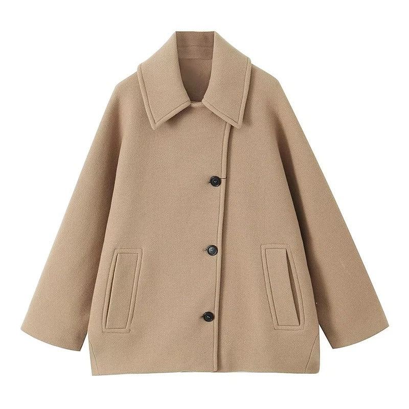 Mia - Oversized Button-Up Jas met Statement Kraag