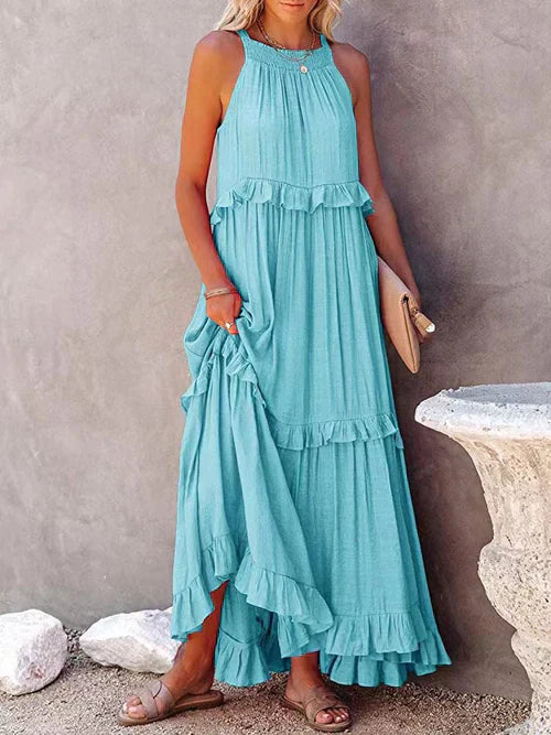 Cindy - Casual Mouwloze Maxi Dress met Schouderriem