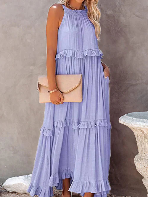 Cindy - Casual Mouwloze Maxi Dress met Schouderriem