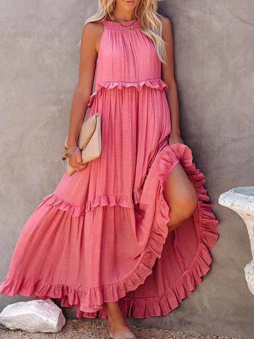 Cindy - Casual Mouwloze Maxi Dress met Schouderriem