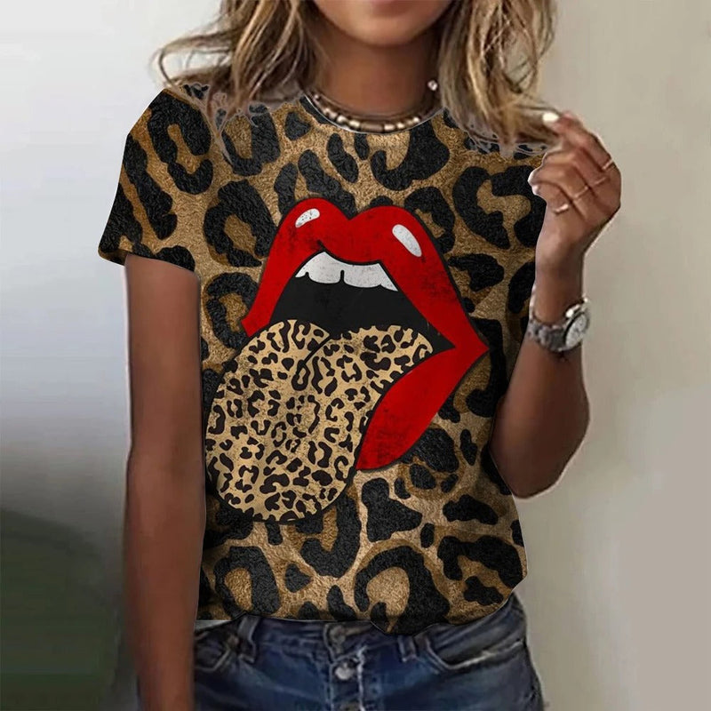Lucy - Stijlvol T-shirt met korte mouwen en bedrukte patronen