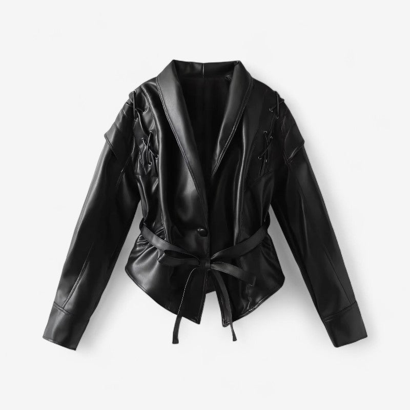 Charlotte - Lange Mouw Jas met Reverskraag en Tailleceintuur