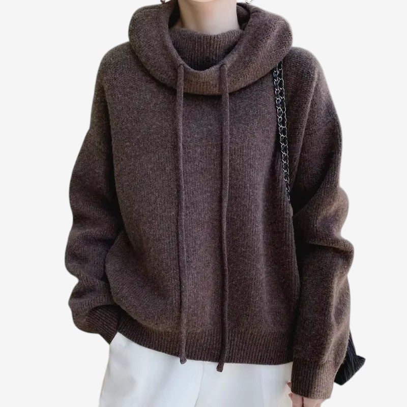 Lucy – Trui met Lange Mouwen Verstelbare Capuchon en Geribde Mouwen