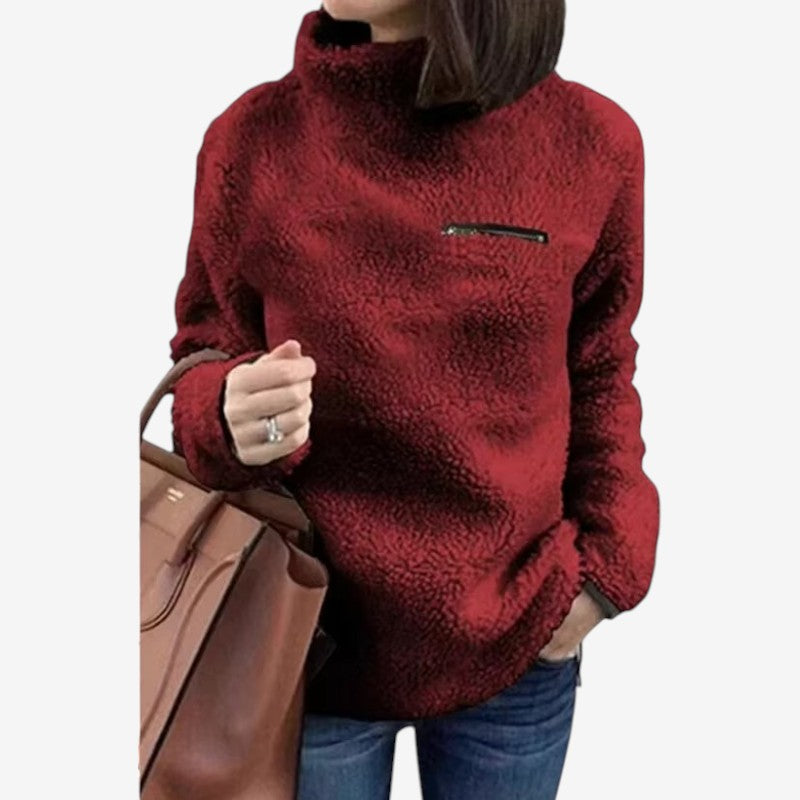 Halen – Lange Mouw Trui met Ritssluiting en Borstzak