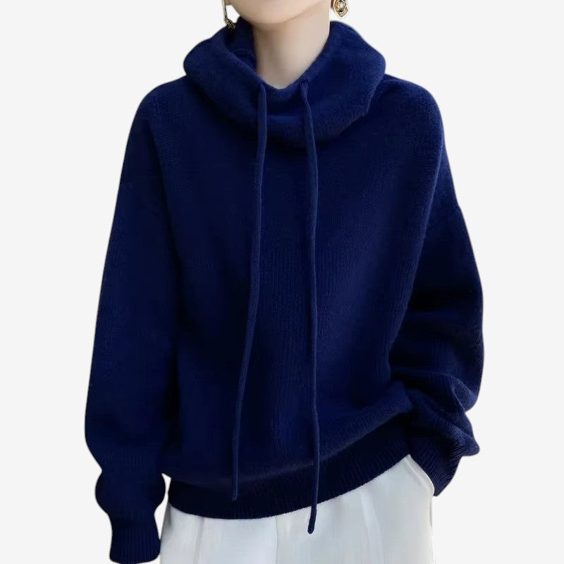 Lucy – Trui met Lange Mouwen Verstelbare Capuchon en Geribde Mouwen