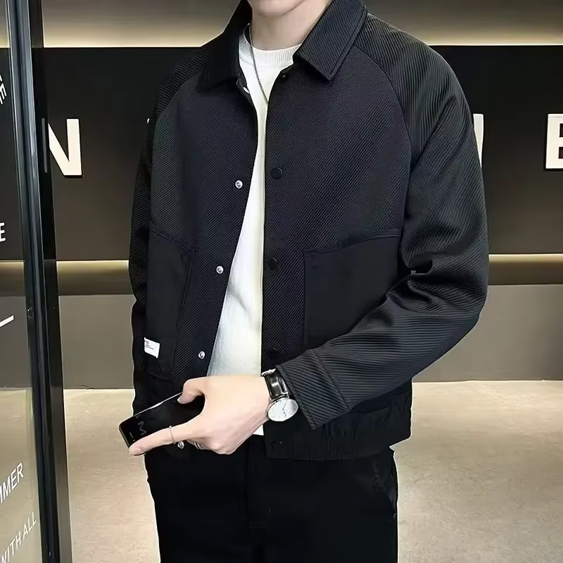 Jaxon - Lange Mouw Jack met Omlaag Kraag en Knoopsluiting