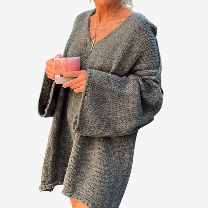 Ariana – Oversized Trui met Raglanmouwen en V Hals