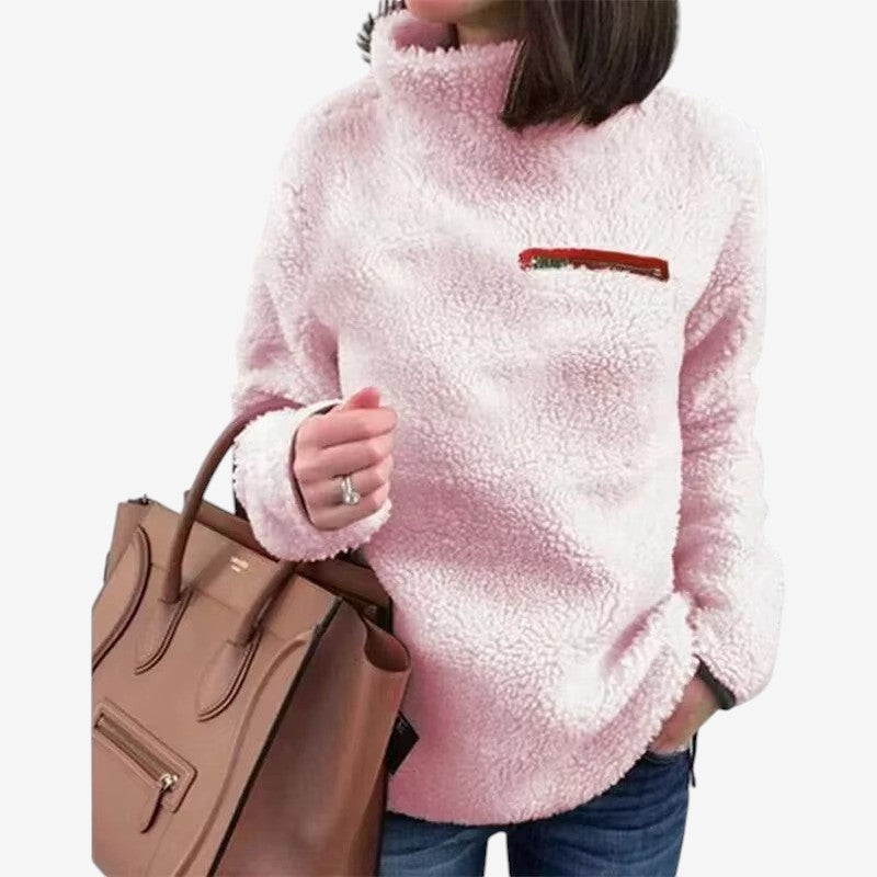 Halen – Lange Mouw Trui met Ritssluiting en Borstzak