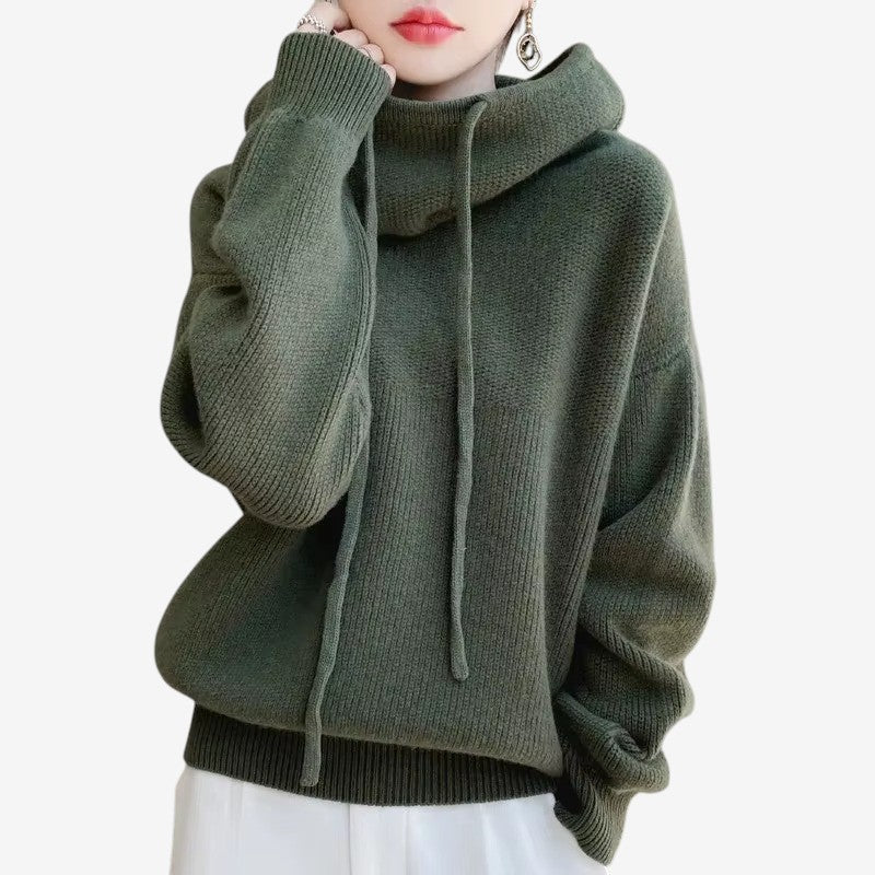 Lucy – Trui met Lange Mouwen Verstelbare Capuchon en Geribde Mouwen