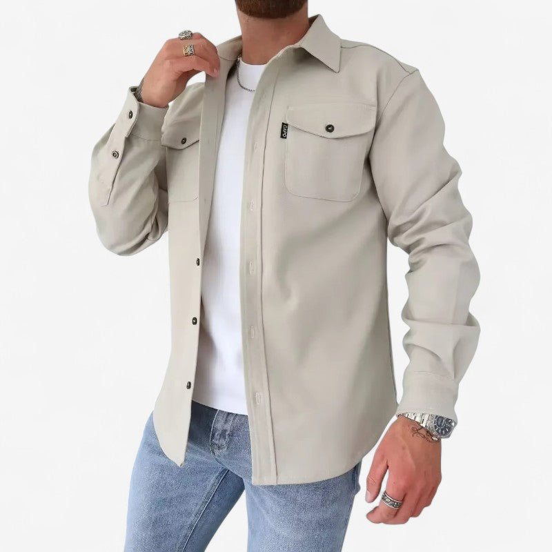 Mark – Lange Mouw Overhemd met Kraag naar beneden en Knopen