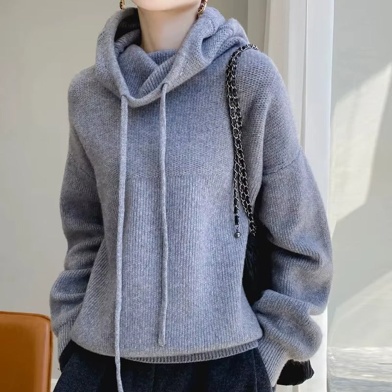 Lucy – Trui met Lange Mouwen Verstelbare Capuchon en Geribde Mouwen