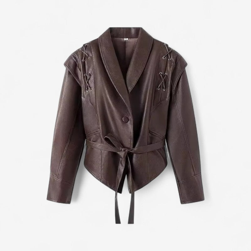 Charlotte - Lange Mouw Jas met Reverskraag en Tailleceintuur