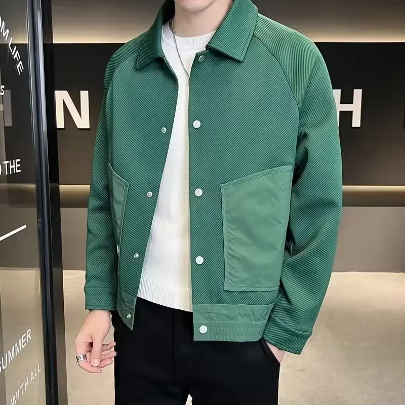 Jaxon - Lange Mouw Jack met Omlaag Kraag en Knoopsluiting