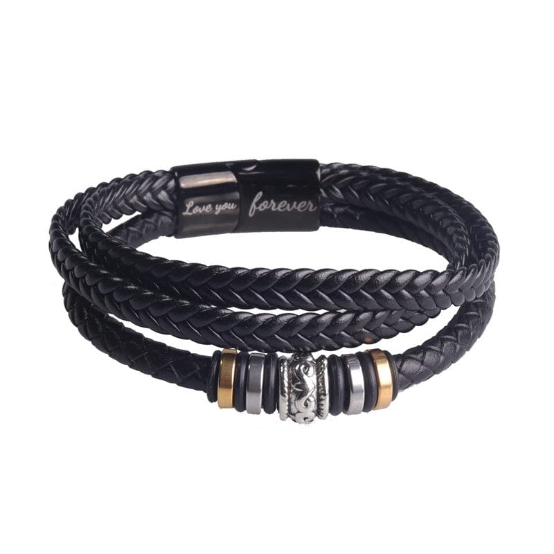 Ethan - Inspirerende dubbele rij gevlochten armband met magnetische sluiting