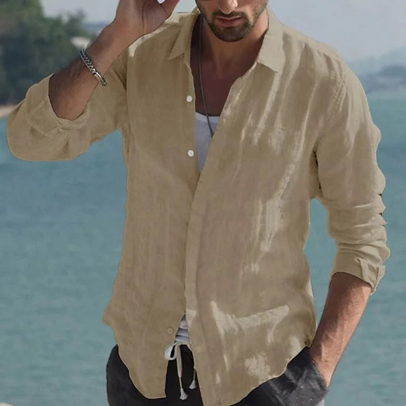 Luke - Casual Button-Up overhemd met lange mouwen