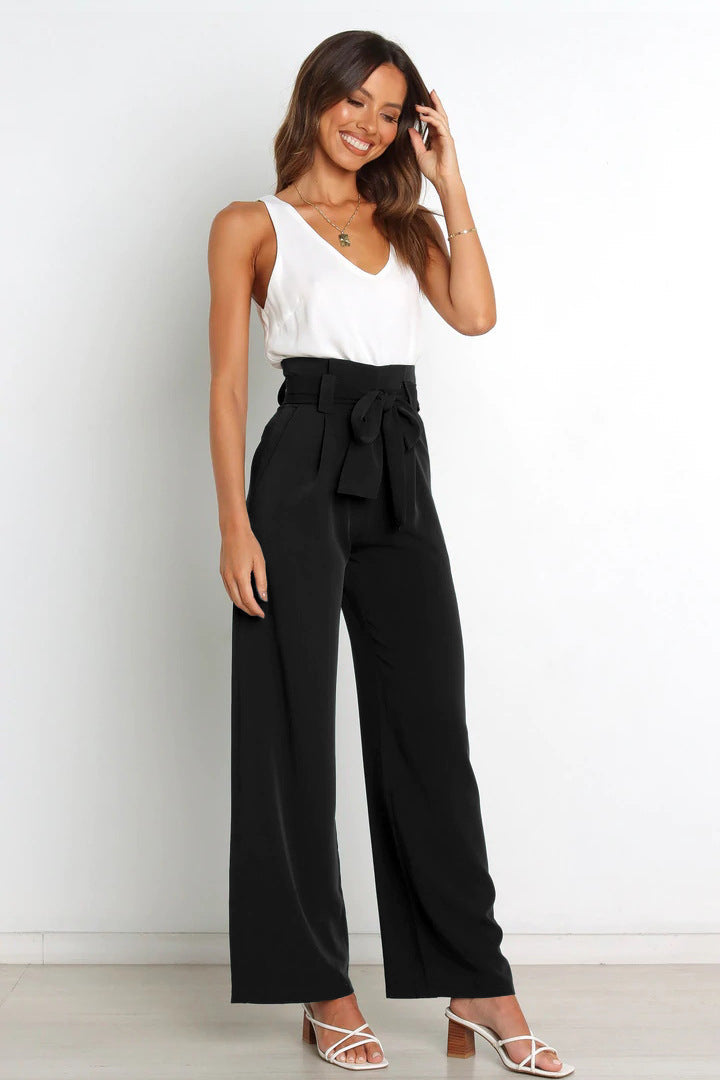Pieliy - High-Waist Wide-Leg Broek met Tailleriem