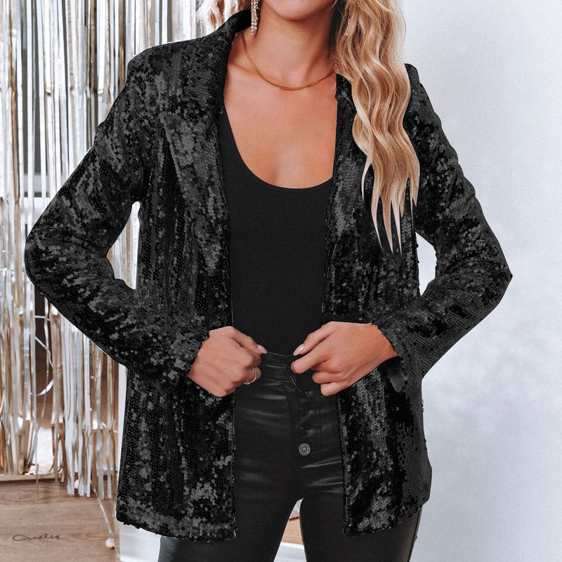 Elvira - Luxe Sequin blazer met lange mouw en reverskraag
