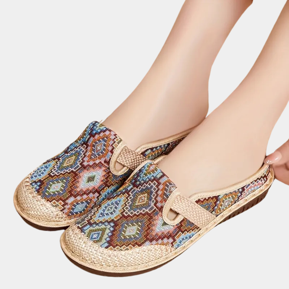 Monique - Modieuze Slip-On Schoenen Met Geometrisch Patroon