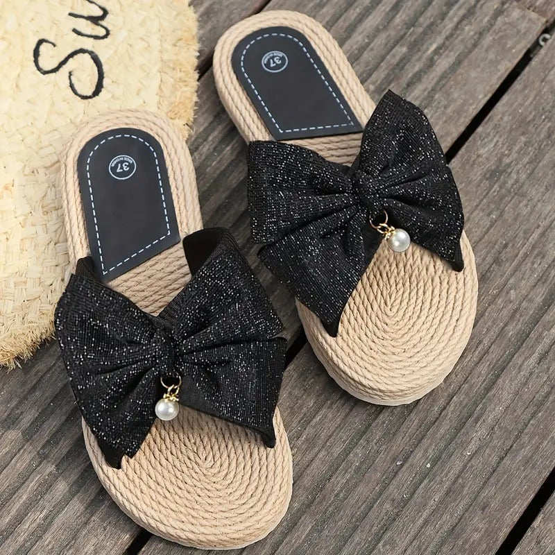 Monique - Elegante Slippers met Strikdetail