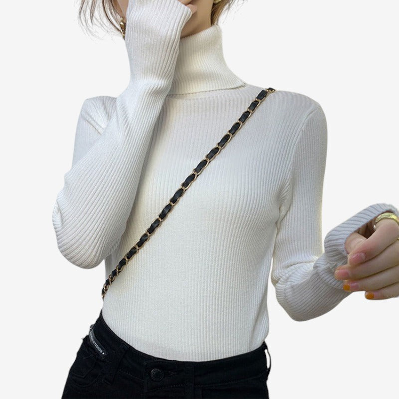 Bella – Lange Mouwen Trui met Coltrui en Slim Fit