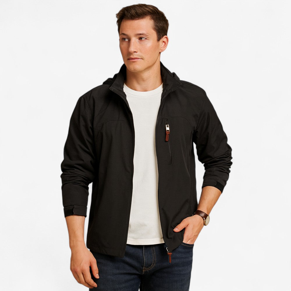 Ryan – Wind en Waterdichte Jas met Capuchon en Lange Mouwen