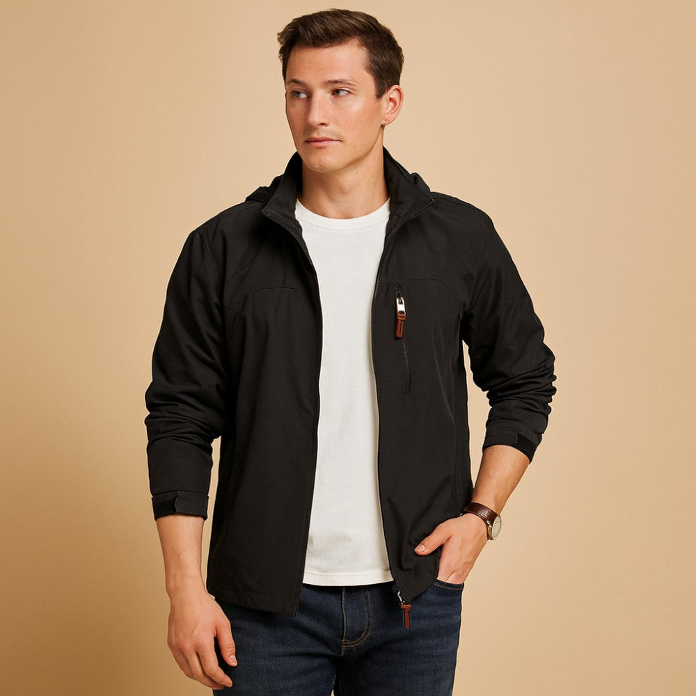 Ryan – Wind en Waterdichte Jas met Capuchon en Lange Mouwen