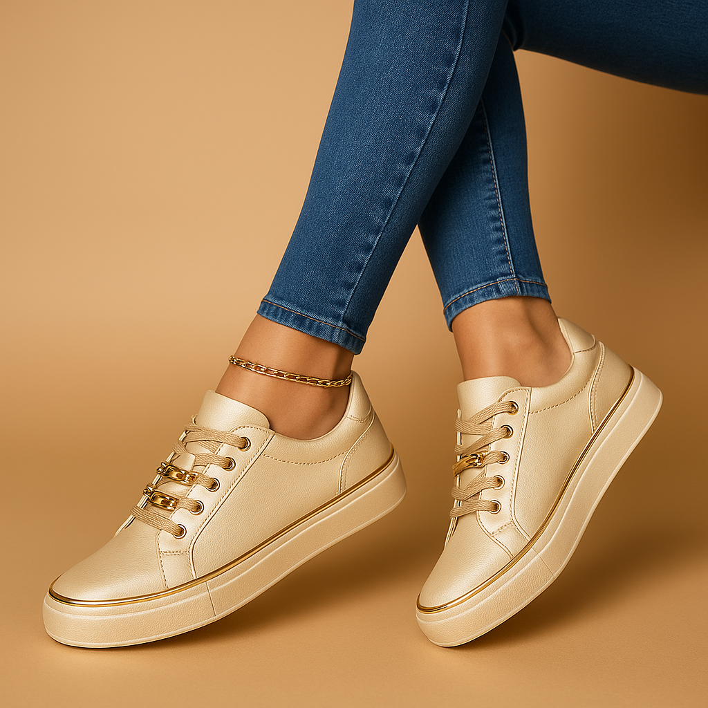 Mira - Stijlvolle lage sneakers met ronde neus en platte zool
