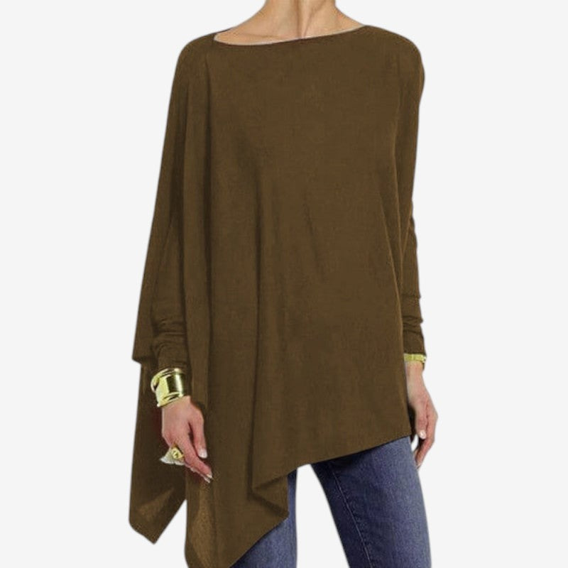 Stephanie – Blouse met Lange Mouwen Ronde Hals en Losse Pasvorm