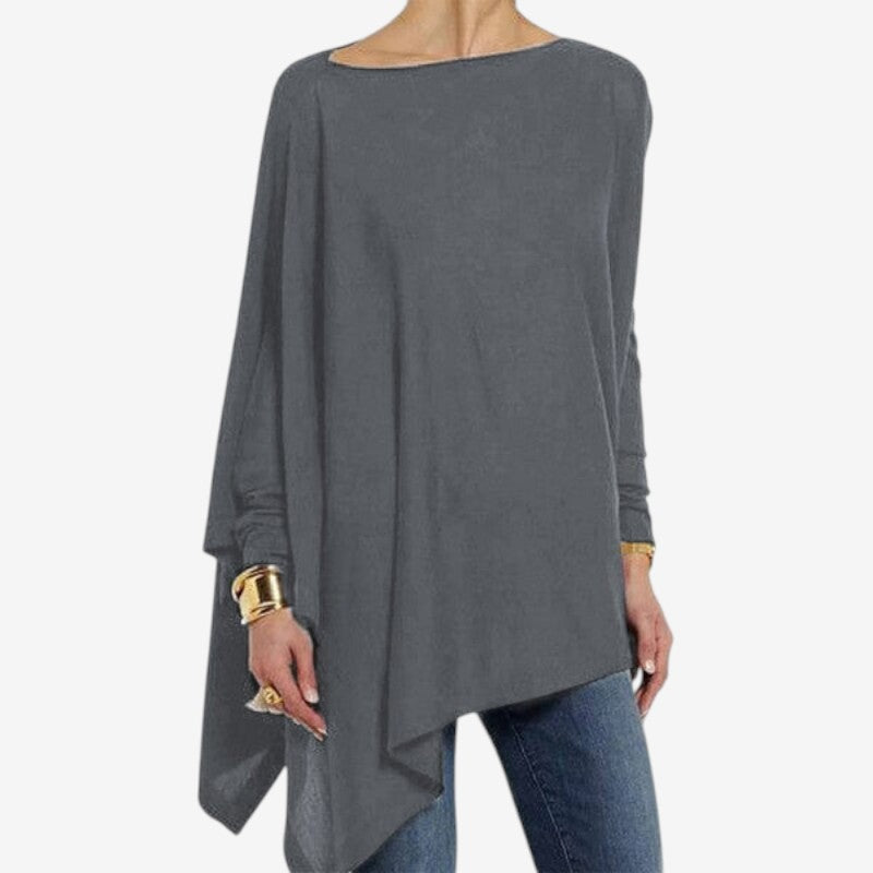 Stephanie – Blouse met Lange Mouwen Ronde Hals en Losse Pasvorm