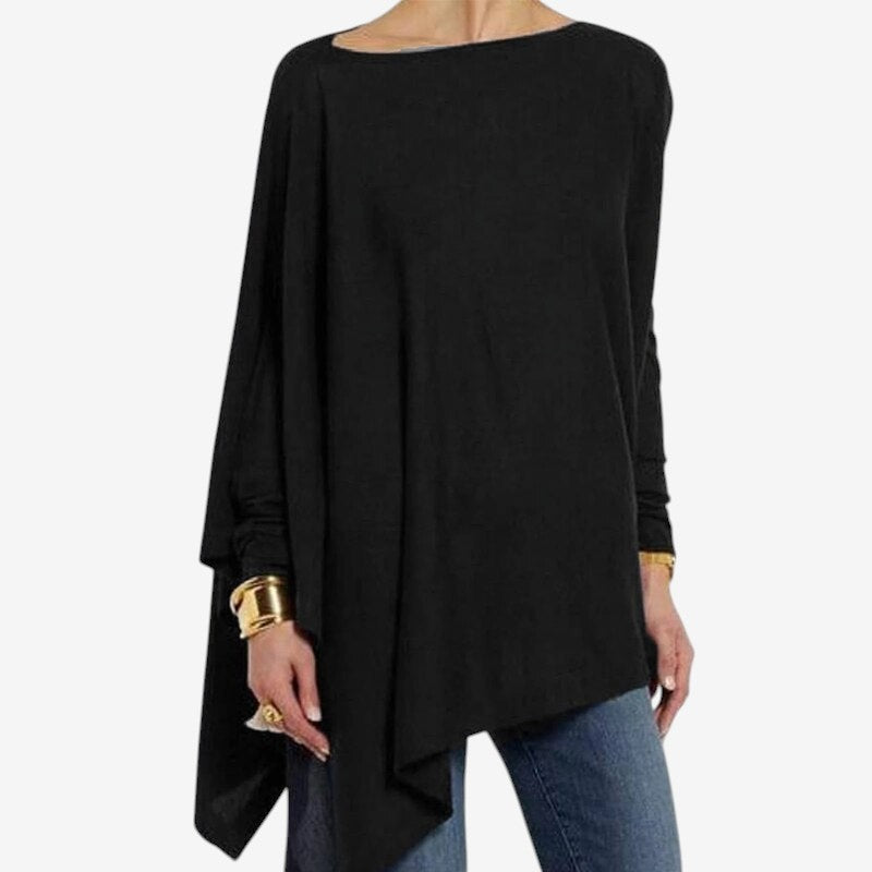 Stephanie – Blouse met Lange Mouwen Ronde Hals en Losse Pasvorm