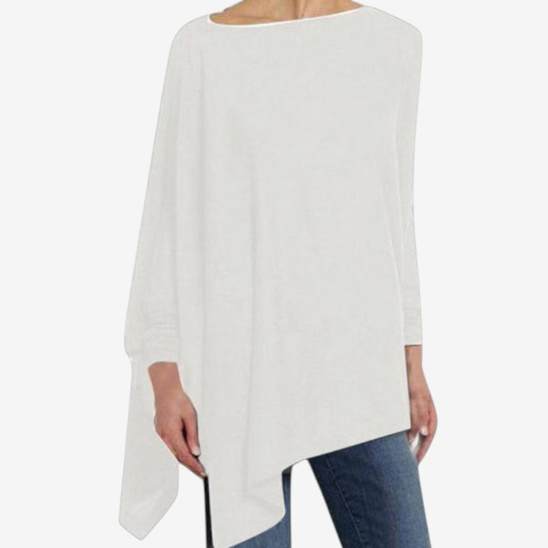 Stephanie – Blouse met Lange Mouwen Ronde Hals en Losse Pasvorm
