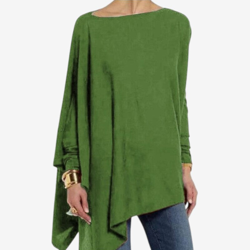 Stephanie – Blouse met Lange Mouwen Ronde Hals en Losse Pasvorm