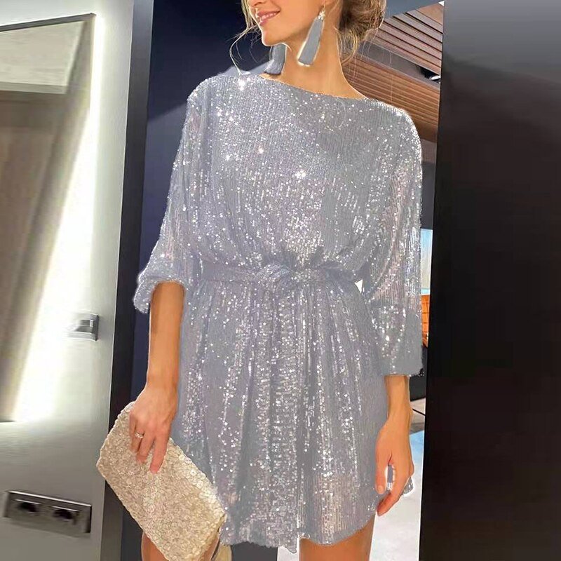 Aurora - Trendy glitterjurk met glinsterende details