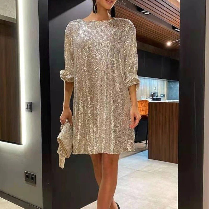 Aurora - Trendy glitterjurk met glinsterende details
