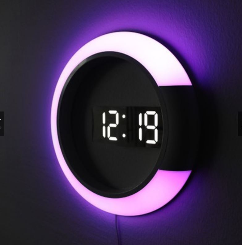GlowClock - Stijlvolle LED wandklok met afstandsbediening en dynamische verlichting