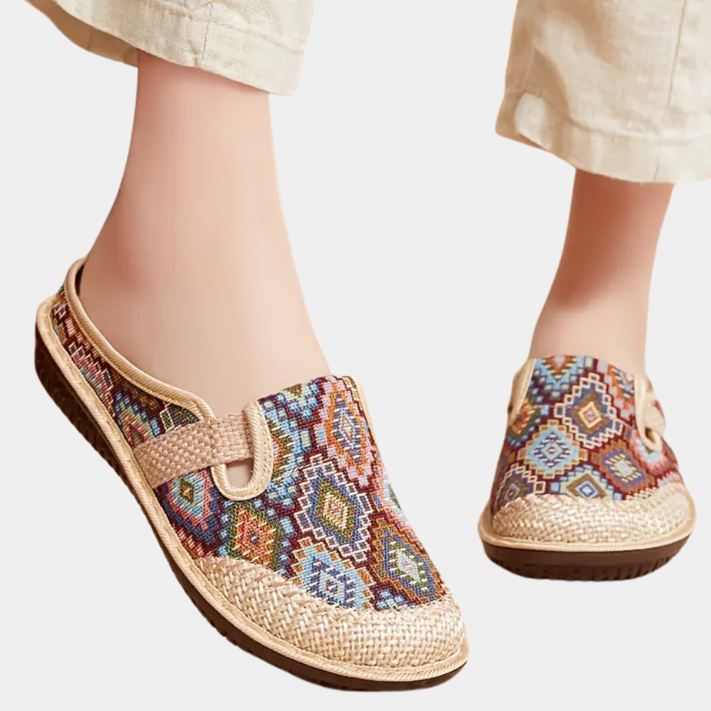 Monique - Modieuze Slip-On Schoenen Met Geometrisch Patroon