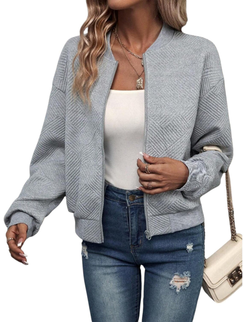 Fiona – Trendy bomberjack met ritssluiting aan de voorkant en gestructureerd ontwerp