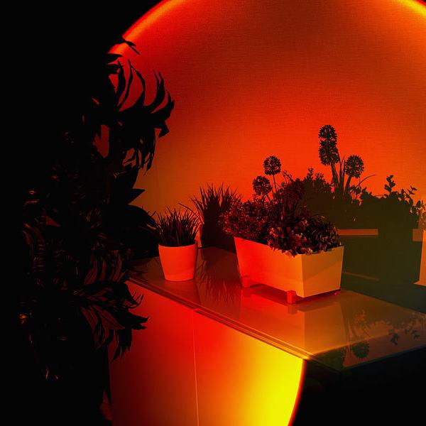 SunRay – Moderne zonsonderganglamp met verstelbare kop voor warme en esthetische verlichting